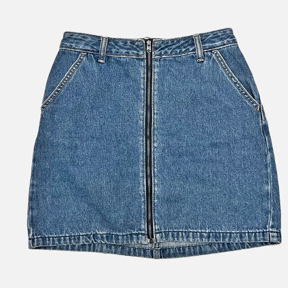 Hollister Ultra High-Rise Full Zip Denim Skirt Size 1